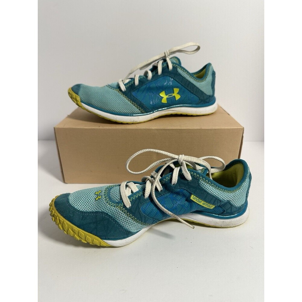 Under Armour StudioLux Minimalist Shoes Womens 9 Teal Yellow 1228082
